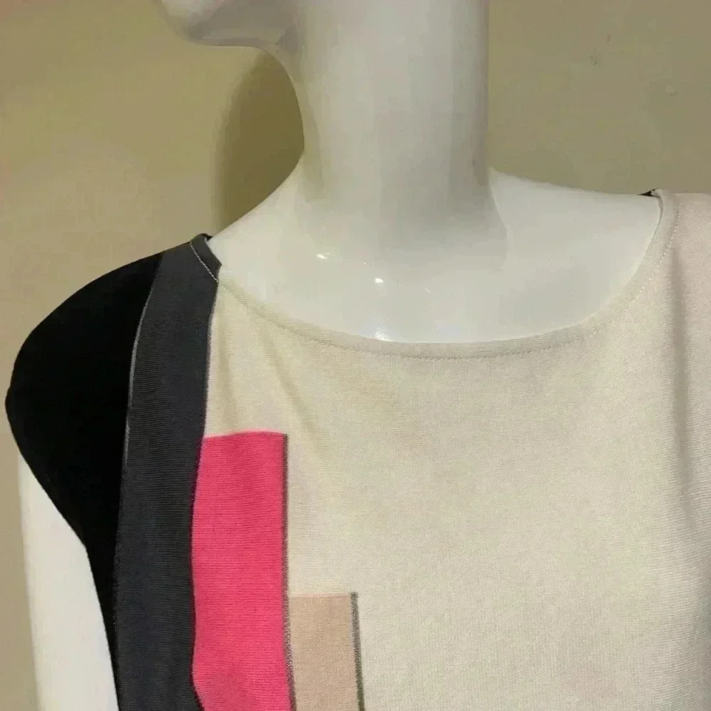 ST.John Cavier multi gorgeous dress,new with a tag black, pink & cream stripes - Picture 13 of 16